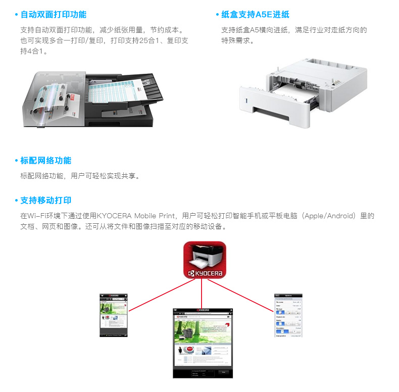 京瓷M2135dn黑白激光一体机租赁